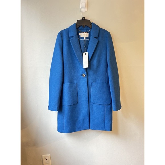 Hobbs Corina coat azure blue size 2 Wool Blend NWT - Picture 6 of 16